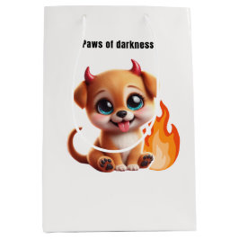 Paws of Darkness Fire Dog Gift Bag – Cute Dark  Mittlere Geschenktüte