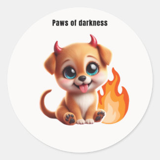Paws of Darkness Fire Dog Sticker