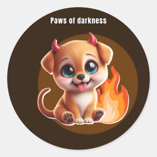 Paws of Darkness Fire Glow Dog Sticker – Dark (Vorderseite)