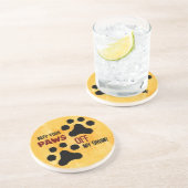 Paws Off (Gelb) Untersetzer (Seite)