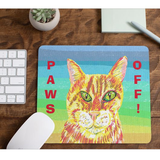 Paws Off Ginger Kätzchen Tabby Mousepad