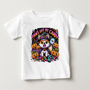 Paws Off My Candy Niedliche Halloween-Katze in Hex Baby T-shirt