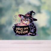 Paws Off My Pop, Kawaii Halloween Hexenkatze Cla Acrylschild (Neutral)
