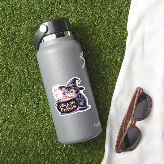 Paws Off My Pop, Kawaii Halloween Hexenkatze Cla Aufkleber (HydroFlask Insitu)