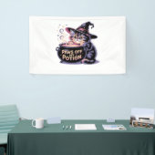 Paws Off My Pop, Kawaii Halloween Hexenkatze Cla Banner (Messeveranstaltung)