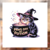 Paws Off My Potion, Kawaii Halloween Witch Cat Cla Fensteraufkleber (Blatt 2)