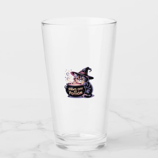 Paws Off My Potion, Kawaii Halloween Witch Cat Cla Glas (Vorderseite)