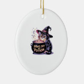 Paws Off My Potion, Kawaii Halloween Witch Cat Cla Keramik Ornament (Rechts)