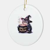 Paws Off My Potion, Kawaii Halloween Witch Cat Cla Keramik Ornament (Links)