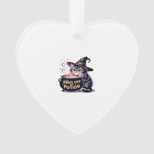 Paws Off My Potion, Kawaii Halloween Witch Cat Cla Ornament (Vorderseite)