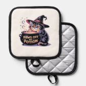 Paws Off My Potion, Kawaii Halloween Witch Cat Cla Topflappen (Vorderseite/Rückseite)