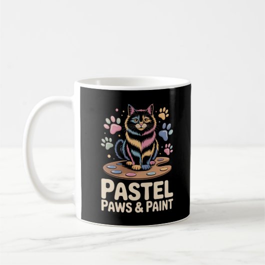 Paws & Paint Artistic Cat mit gemalten Paws Kaffeetasse (Links)