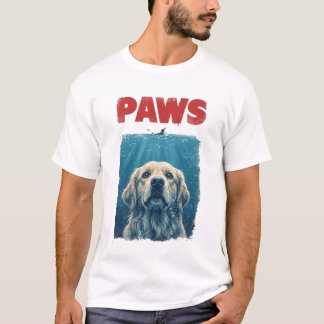 PAWS Parodie-Hai-Film-Hund | Lustiger Ozean-Hund T-Shirt