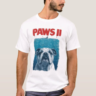 PAWS Parodie-Hai-Film-Hund | Lustiger Ozean-Hund T-Shirt