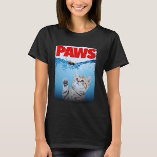 Paws Parodie Katze jagt eine süße verängstigte Mau T-Shirt