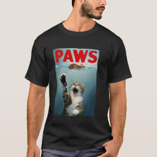 PAWS Parodie Katze Maus Lustige Katze jagt Maus Ki T-Shirt