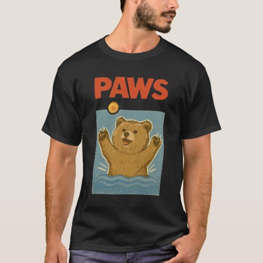 Paws Parody Black bear Chasing Cute Scared Mouse T-Shirt (Vorderseite)