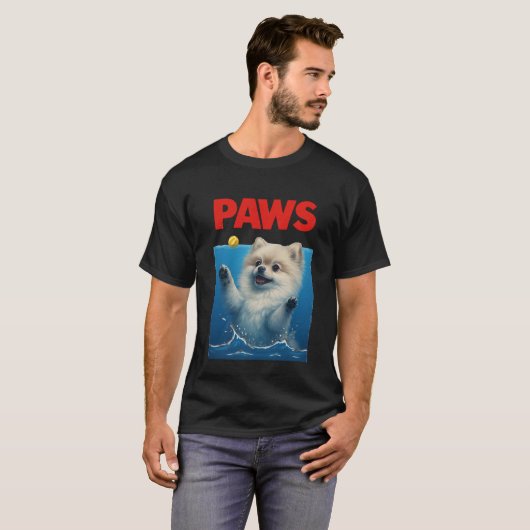 Paws Parody Black dog Chasing a Cute Scared Mouse T-Shirt (Vorne ganz)