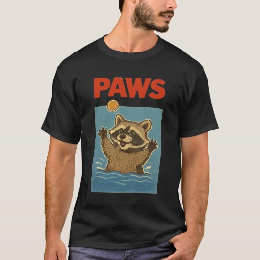 Paws Parody Black raco Chasing Cute Scared Mouse T-Shirt (Vorderseite)