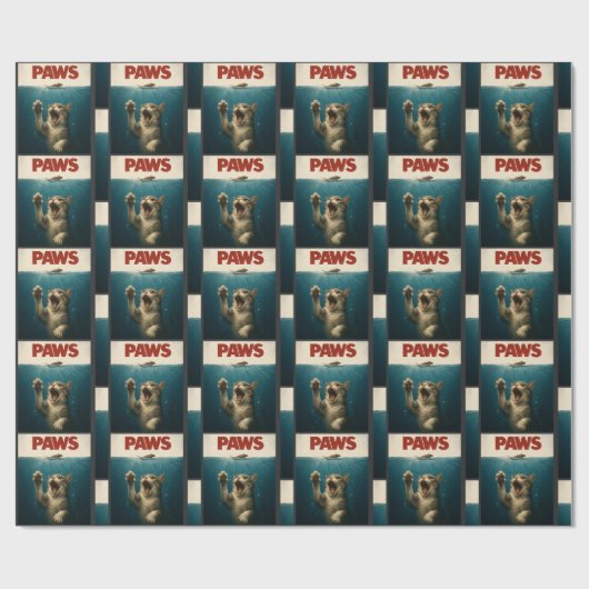 Paws Parody Cat Jagd auf eine Niedliche Maus Geschenkpapier (Flach)