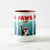 PAWS Parody Cat Mouse Funny Cat Lover & Pet Besitz Tasse (Zentrum)