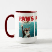 PAWS Parody Cat Mouse Funny Cat Lover & Pet Besitz Tasse (Links)