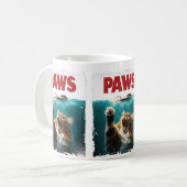 PAWS Parody Cat Mouse Humore Cat Chasing Maus Kaffeetasse (Vorderseite Links)