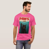 PAWS Parody Cat Mouse Humore Cat Chasing Maus T-Shirt (Vorne ganz)