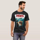 PAWS Parody Cat Mouse Humore Cat Chasing Maus T-Shirt (Vorne ganz)