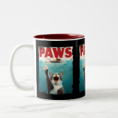 PAWS Parody Cat Mouse Humore Cat Chasing Maus Zweifarbige Tasse (Links)
