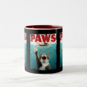 PAWS Parody Cat Mouse Humore Cat Chasing Maus Zweifarbige Tasse (Mittel)