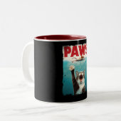 PAWS Parody Cat Mouse Humore Cat Chasing Maus Zweifarbige Tasse (Vorderseite Links)
