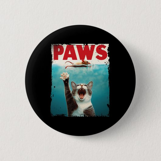 Paws Parody Cat Mouse Humous Cat Chasing Mouse K Button (Vorderseite)
