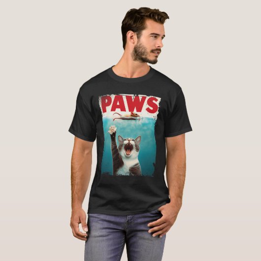 Paws Parody Cat Mouse Humous Cat Chasing Mouse K T-Shirt (Vorne ganz)