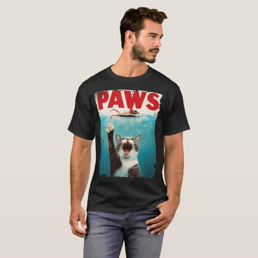 Paws Parody Cat Mouse Humous Cat Chasing Mouse K T-Shirt (Vorne ganz)