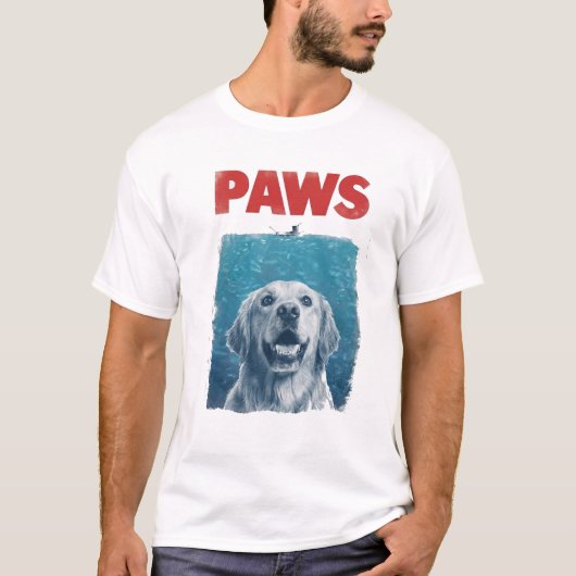 PAWS Parody Shark Movie Dog | Funny Ocean Dog  T-Shirt (Vorderseite)