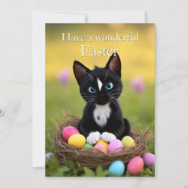 Paws, Pastelle & Purrs: Felinis Osternest Feiertagskarte