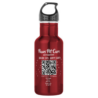 Paws Pet Care Pet Shop Logo Name Barcode  Edelstahlflasche
