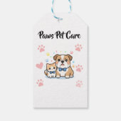 Paws Pet Care Pet Shop Logo Name Barcode Geschenkanhänger (Rückseite)