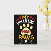 Paws Pet Cat My Valentine Hearts Day Happy Valenti Karte (Gelbe Blume)