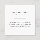 Paws Pet Groomon Salon Quadratische Visitenkarte (Rückseite)