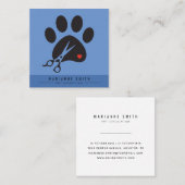 Paws Pet Groomon Salon Quadratische Visitenkarte (Vorne/Hinten)