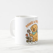 Paws & Petals - Hundeshirt für Niedliche Gartenarb Kaffeetasse (Vorderseite Links)