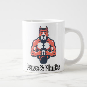 Paws & Planks Muskel-Hundefitnessposter Jumbo-Tasse