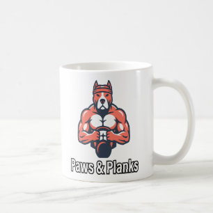 Paws & Planks Muskelhund-Fitness-Poster Kaffeetasse