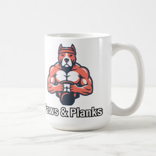 Paws & Planks Muskelhund-Fitnessposter Kaffeetasse