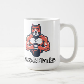 Paws & Planks Muskelhund-Fitnessposter Kaffeetasse