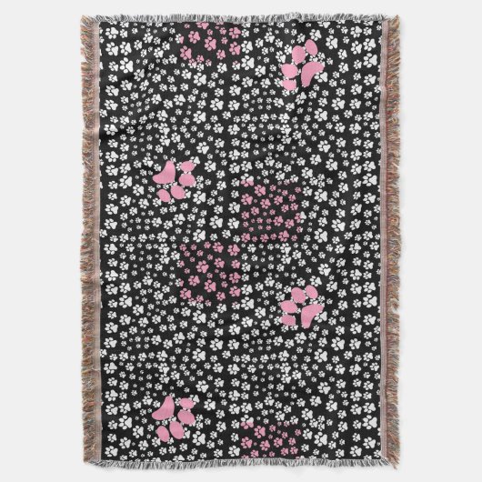 Paws Printmuster NS 01b. Black BG Decke (Vorderseite Vertikal)