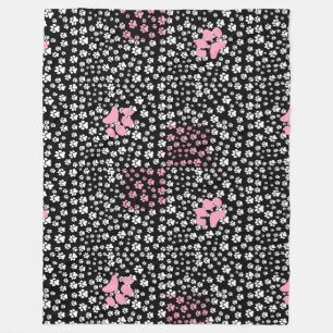 Paws Printmuster NS 01b. Black BG Fleecedecke