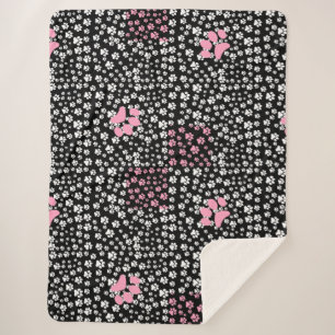 Paws Printmuster NS 01b. Black BG Sherpadecke